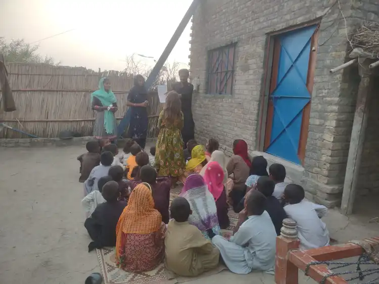 Teacher and children's 